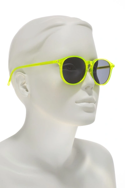 Shop Saint Laurent 52mm Square Sunglasses In Shiny Transparent Fluorescent Yellow