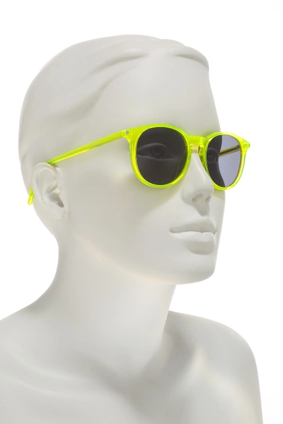 Shop Saint Laurent 50mm Square Sunglasses In Shiny Transparent Fluorescent Yellow