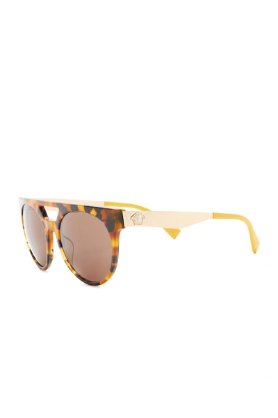 Shop Versace 55mm Cat Eye Sunglasses In Havna Yllw