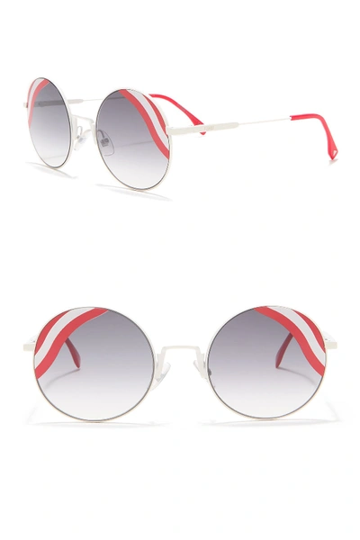 Shop Fendi Round 53mm Sunglasses In 0vk6-9o