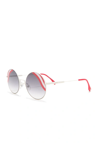 Shop Fendi Round 53mm Sunglasses In 0vk6-9o