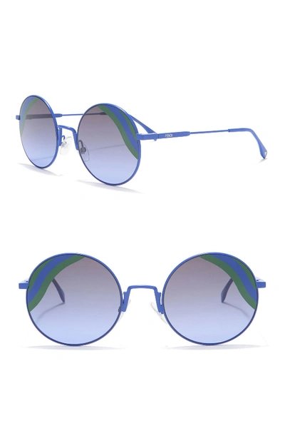 Shop Fendi Round 53mm Sunglasses In 0pjp-gb
