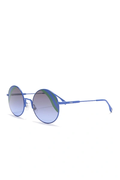 Shop Fendi Round 53mm Sunglasses In 0pjp-gb