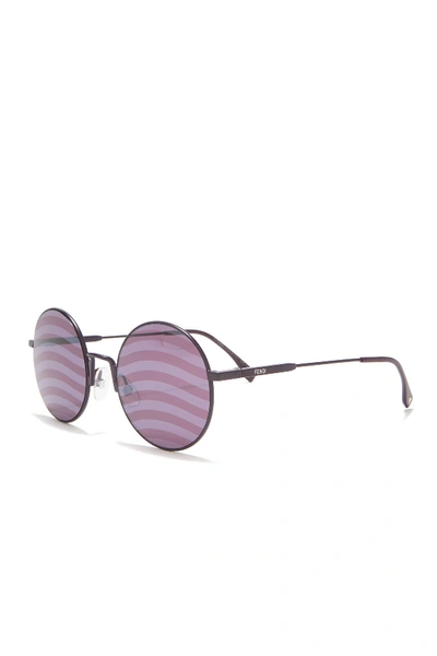 Shop Fendi Round 53mm Sunglasses In 0b3v-xl