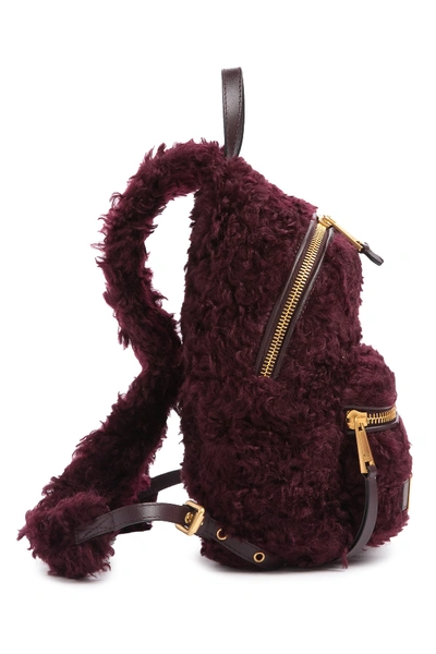 Shop Moschino Mohair Backpack In Violet Mohair