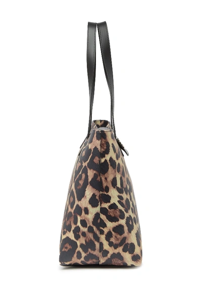 Shop Roberto Cavalli Leather Tote Bag In Brown Cheetah