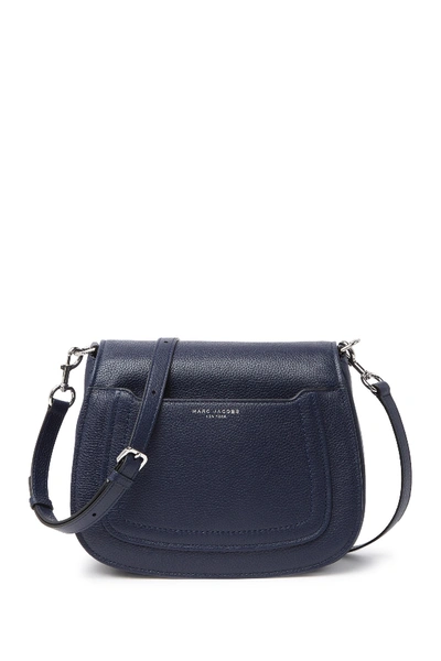 Shop Marc Jacobs Empire City Messenger Leather Crossbody Bag In Night Sky