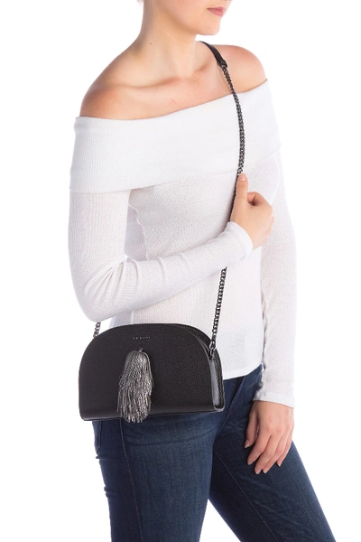 Shop Ted Baker Maaryy Leather Pom Crossbody Bag In Black