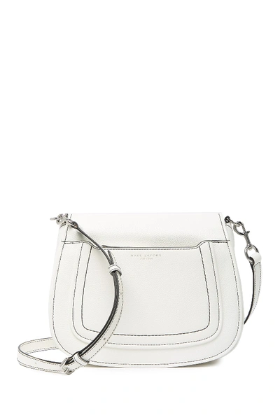 Shop Marc Jacobs Empire City Messenger Leather Crossbody Bag In Porcelain