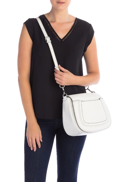 Shop Marc Jacobs Empire City Messenger Leather Crossbody Bag In Porcelain