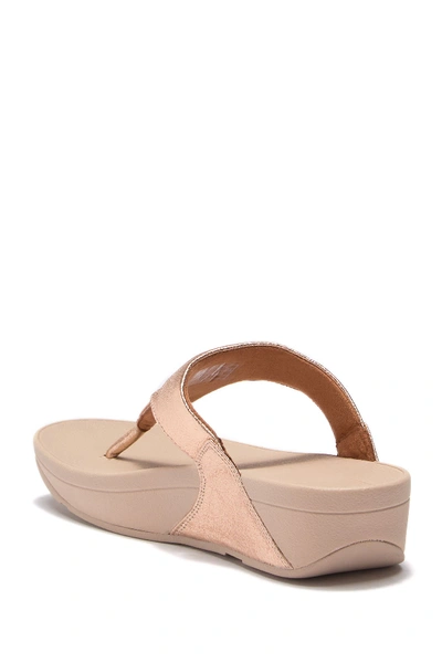 Shop Fitflop Lulu Superglitz Thong Sandal In Rose Gold