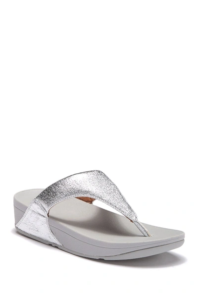 Shop Fitflop Lulu Superglitz Thong Sandal In Silver