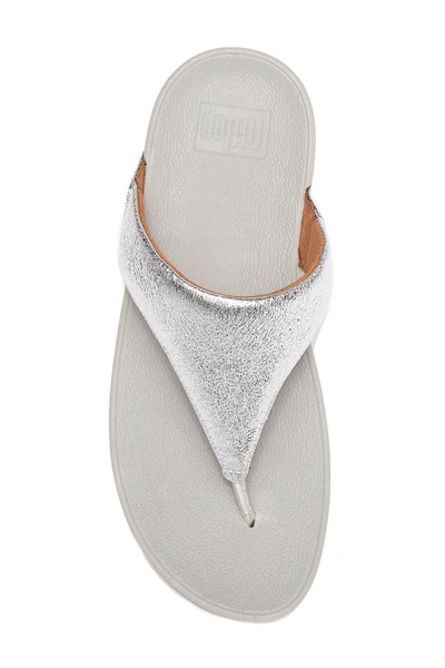 Shop Fitflop Lulu Superglitz Thong Sandal In Silver
