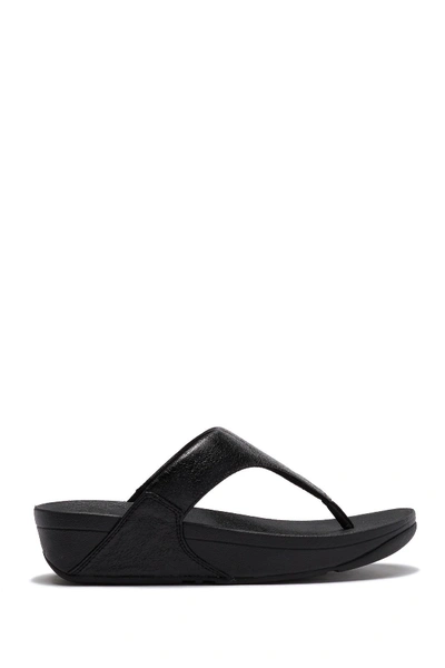 Shop Fitflop Lulu Superglitz Thong Sandal In Black