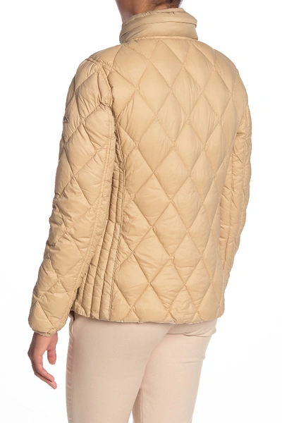 Shop Michael Michael Kors Lightweight Diamond Quilted Jacket In Khaki