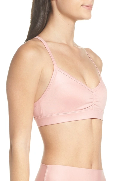 Shop Alo Yoga 'sunny Strappy' Soft Cup Bralette In Powder Pink Glossy