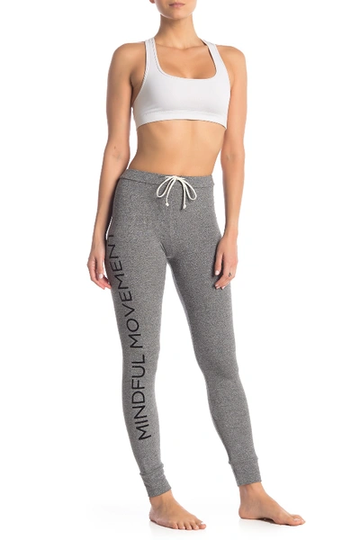 Shop Alo Yoga Twiggy Graphic Sweatpants In Dove Grey Hr/mindful Move