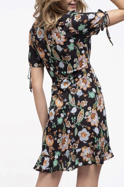 Shop Blu Pepper Floral Wrap Dress In Black Multi