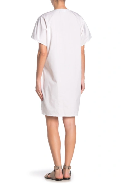 Shop Vince Short Sleeve Cotton Shift Dress In White