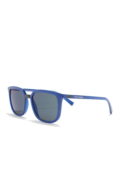 Shop Dolce & Gabbana 53mm Square Sunglasses In Transparent Blue