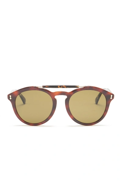 Shop Gucci 52mm Round Sunglasses In Avana-avana- Green