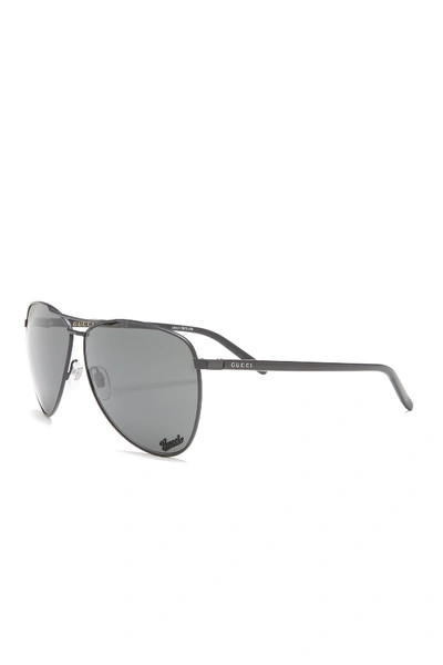 Shop Gucci 62mm Aviator Sunglasses In Smtbk Shnblk P9 Grey