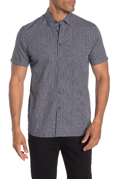 Shop Ted Baker Rectangle Geo Sport Shirt In Navy