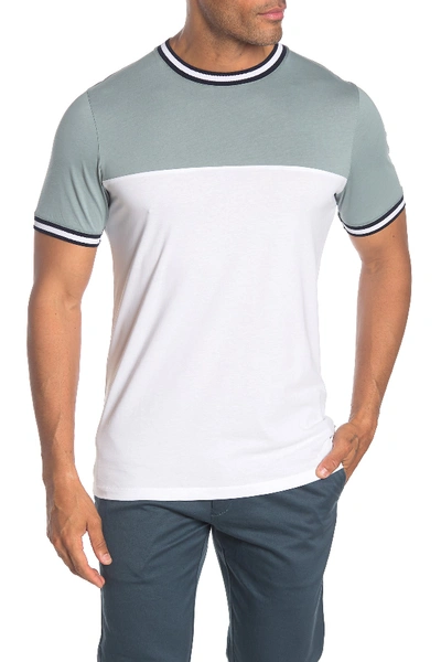 Shop Ted Baker Silva Slim Colorblock T-shirt In Pale Green