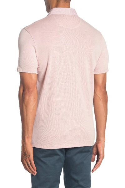 Shop Ted Baker Woven Collar Short Sleeve Polo In Deep-pink