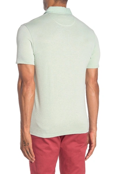 Shop Ted Baker Woven Collar Short Sleeve Polo In Lt-green