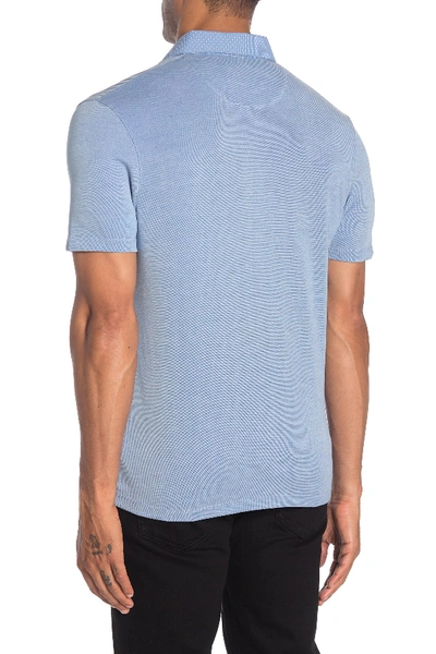 Shop Ted Baker Woven Collar Short Sleeve Polo In Brt-blue