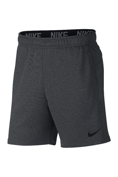 Shop Nike Dri-fit Fleece Training Shorts In 071 Char H/black