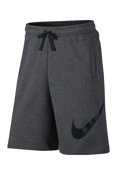 Shop Nike Club Fleece Sweatshorts In Char H/black