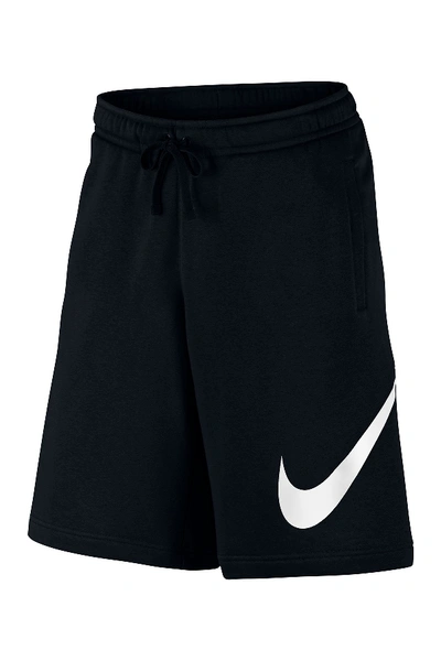 Shop Nike Club Fleece Sweatshorts In Black/white