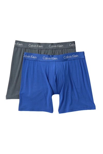 Shop Calvin Klein Modal Boxer Briefs In Gkf 1 Stlr Blu/