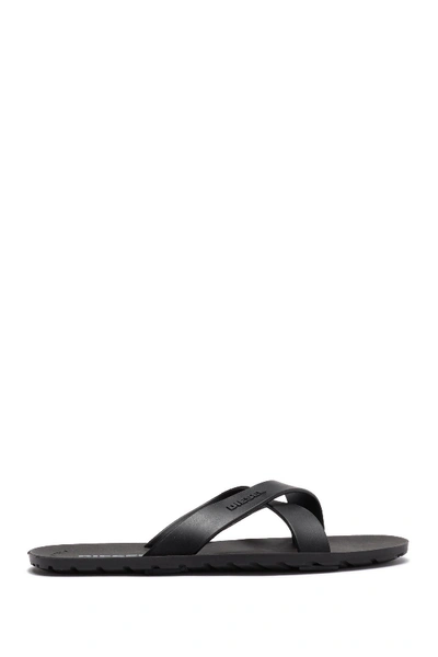 Shop Diesel Plaja Wash Flip Flop In Black