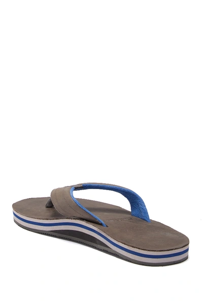 Shop Hari Mari Lakes Leather Flip-flops In Dark Gray Neon Blue