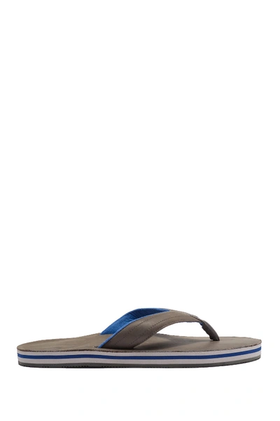 Shop Hari Mari Lakes Leather Flip-flops In Dark Gray Neon Blue