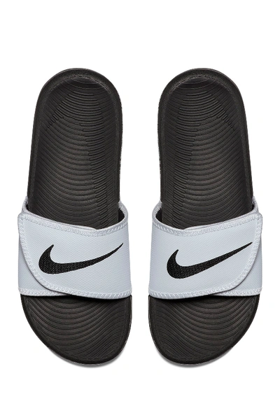 Shop Nike Kawa Adjustable Slide Sandal In 101 White/black