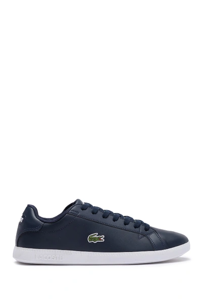 Shop Lacoste Graduate Leather Sneaker In Navy/white