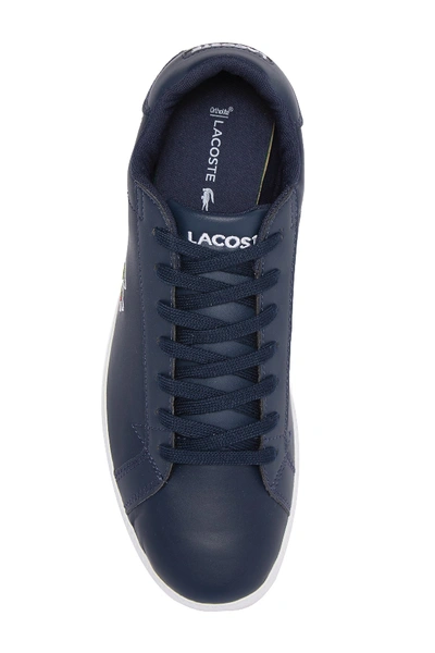 Shop Lacoste Graduate Leather Sneaker In Navy/white