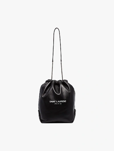 Shop Saint Laurent Teddy Bucket Bag In Black