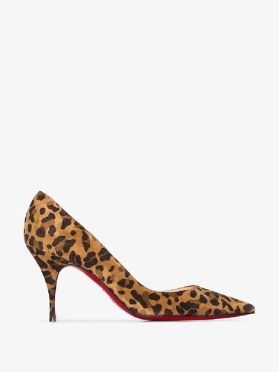Shop Christian Louboutin Cl Clare 80 Sue Leop Pmp In Brown