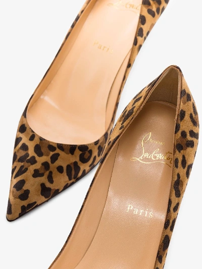 Shop Christian Louboutin Cl Clare 80 Sue Leop Pmp In Brown