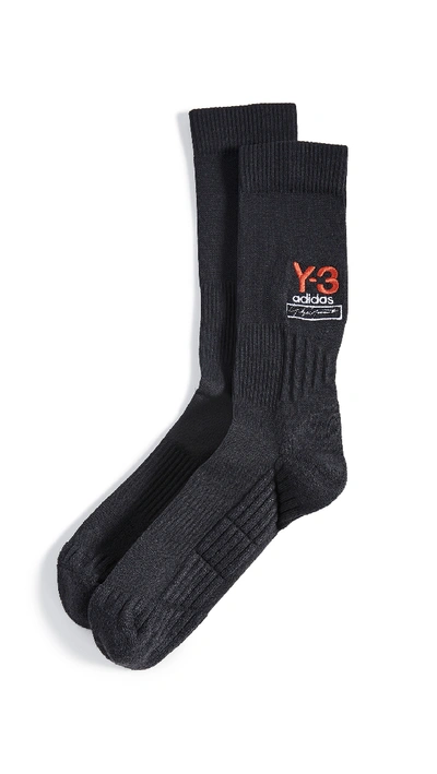 Shop Y-3 Logo Socks In Black