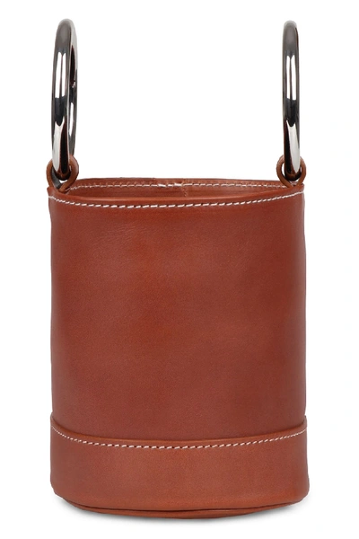 Shop Simon Miller S801 Bonsai Leather Mini Bag In Saddle Brown