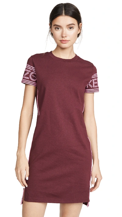 Shop Kenzo Sport Tee Dress In Bordeaux