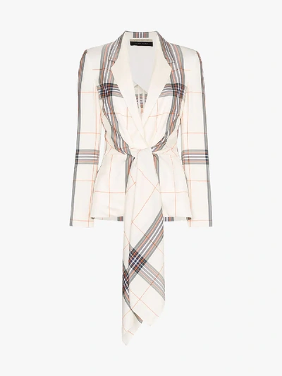 Shop Roland Mouret Dalton Striped Tie-front Blazer In 108 - Multicoloured