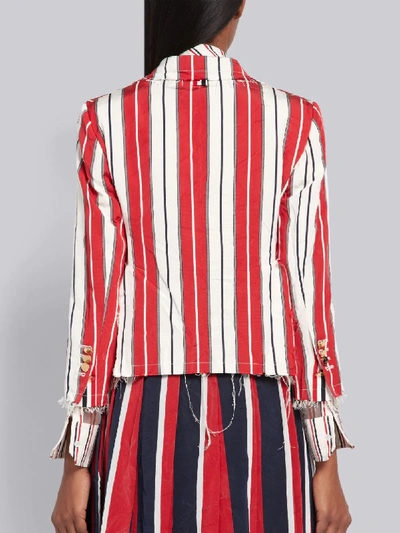 Shop Thom Browne Variegated Repp Stripe Classic Sport Coat In Red