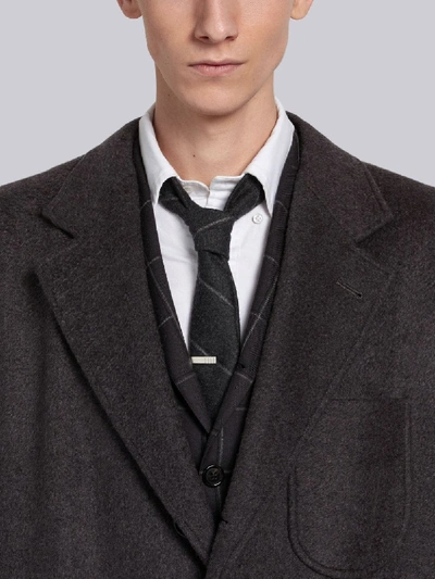Shop Thom Browne Oversized Pocket Sack Overcoat In Grey